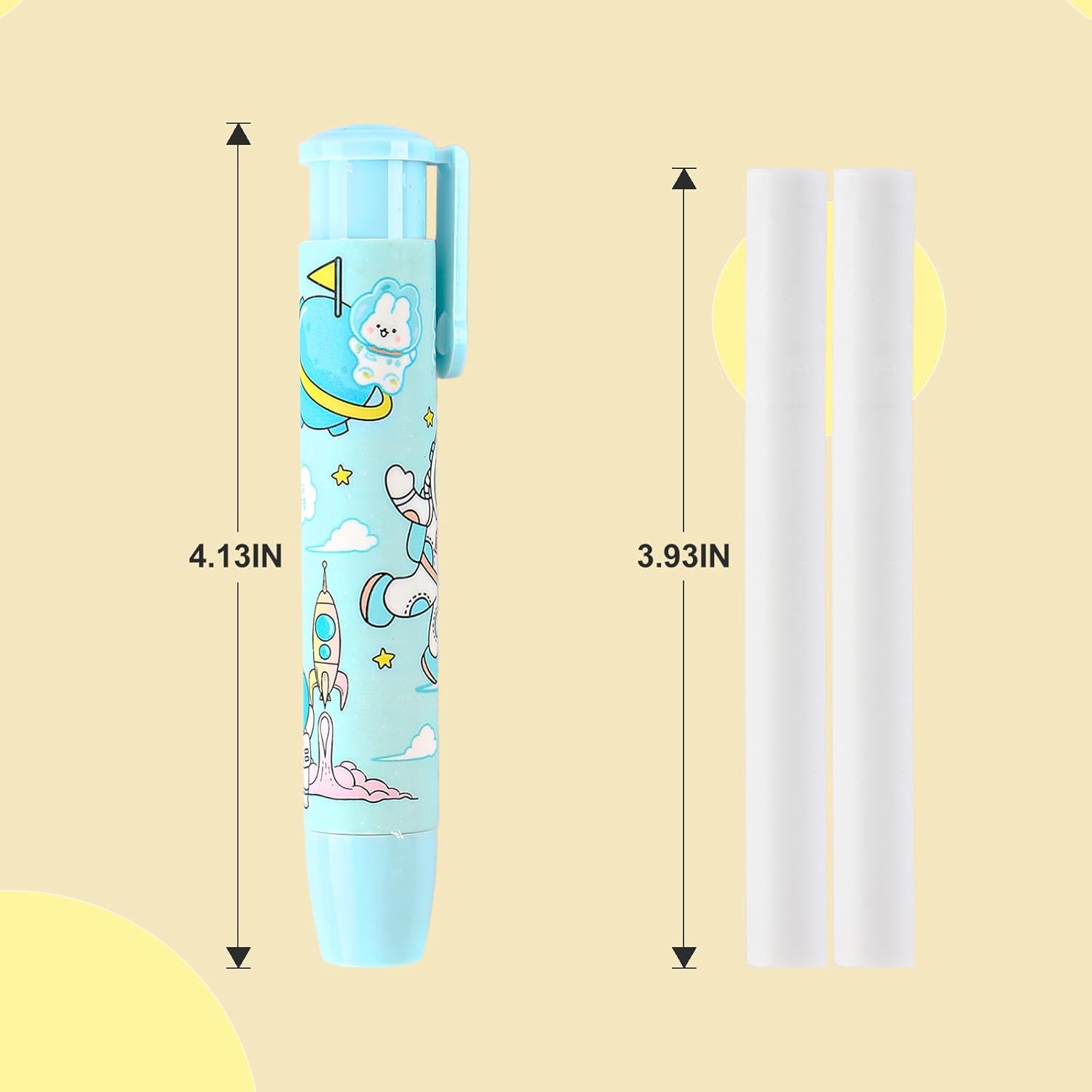 Borrador retráctil de 5 piezas, borrador kawaii, lindo borrador, borrador divertido, suministros de escritura para estudiantes, adecuado para niños