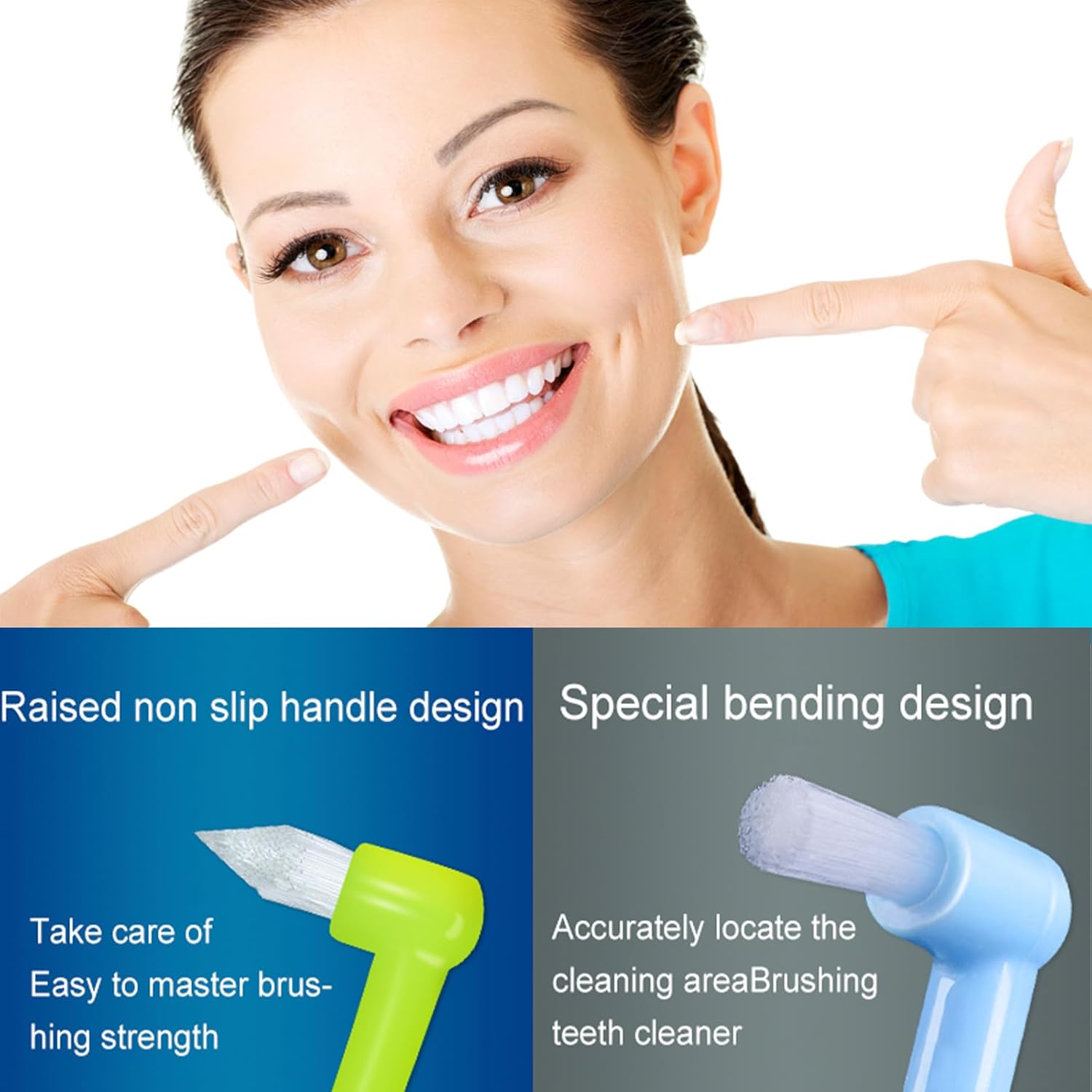 Jrehoor Cepillos interdentales, 6 piezas 2 en 1 cepillo de dientes suaves con cabezales de cepillo de dientes interdentales y de sabiduría para un