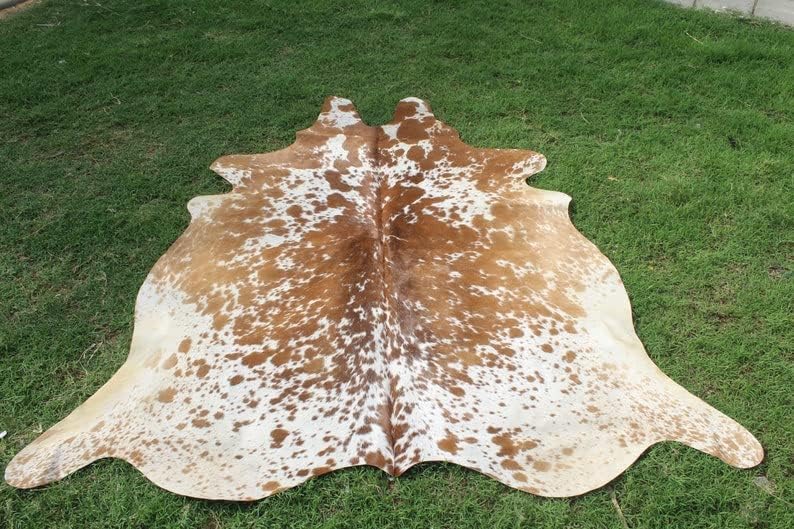 DECIMAL Cowhides – Alfombra de piel de vaca natural, alfombra de piel de vaca para dormitorio y sala de estar, alfombra decorativa moderna de piel