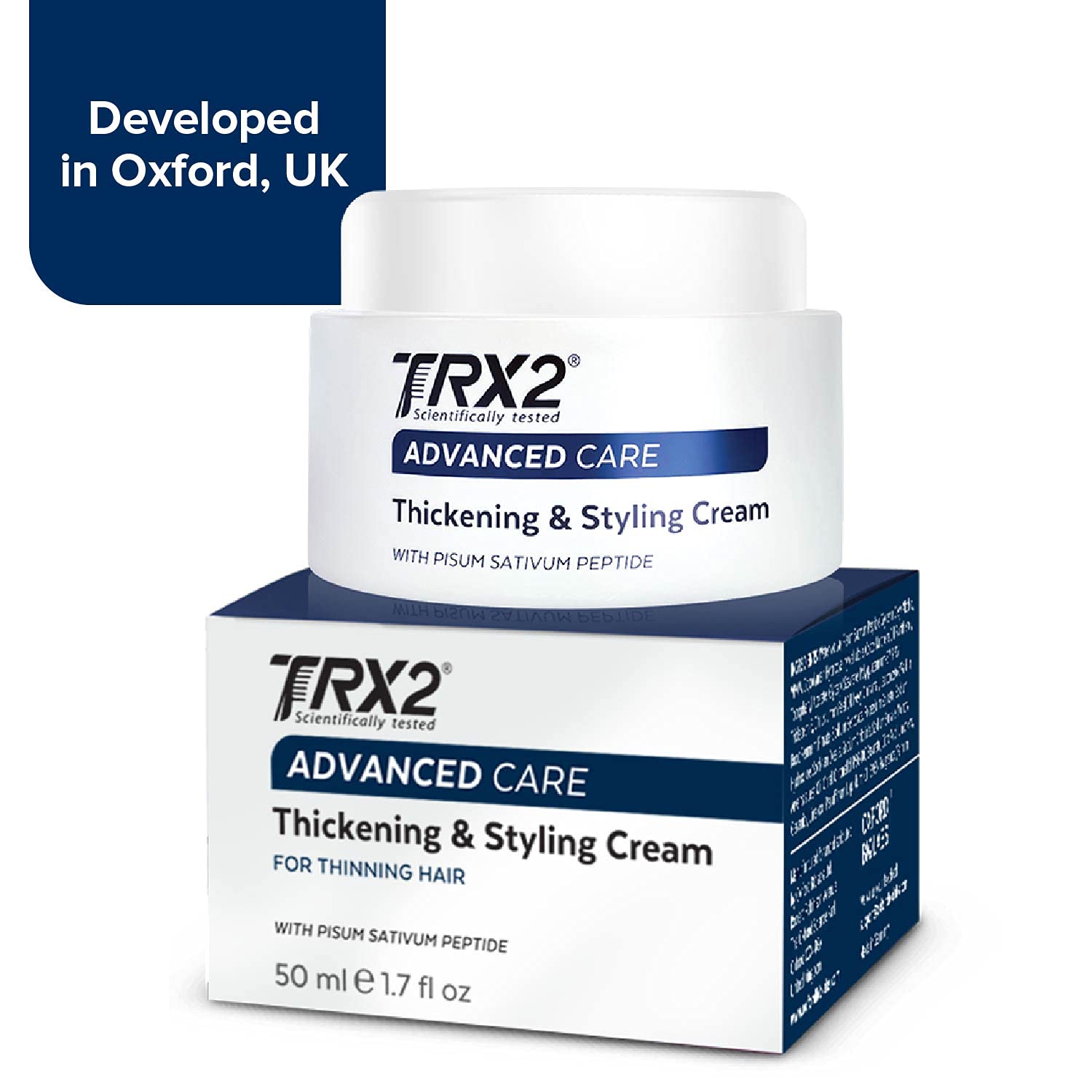 TRX2 Crema para engrosar y peinar el cabello, textura no pegajosa y ligera, para todo tipo de cabello, más gruesa e hidratada, sin tintes 1.7 onzas