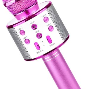 Micrófono de karaoke para niños, micrófono inalámbrico Bluetooth 5 en 1, micrófono de karaoke portátil de mano con altavoz, grabadora de juguetes Micrófono de karaoke para niños, micrófono inalámbrico Bluetooth 5 en 1, micrófono de karaoke portátil de mano con altavoz, grabadora de juguetes