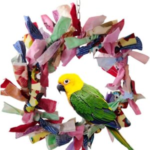 Litewoo Colgante de juguete de loro con forma de guirnalda para masticar, bellamente decorado para pájaros, periquitos, cacatúas, guacamayos Litewoo Colgante de juguete de loro con forma de guirnalda para masticar, bellamente decorado para pájaros, periquitos, cacatúas, guacamayos