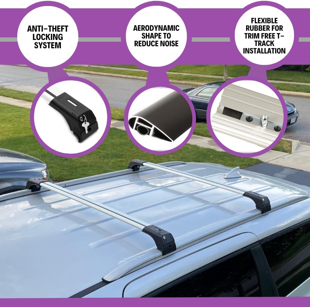 ERKUL Barras transversales de techo para BMW X1 F48 2016-2022  Barras transversales de aluminio con bloqueo antirrobo para techo  Compatible con