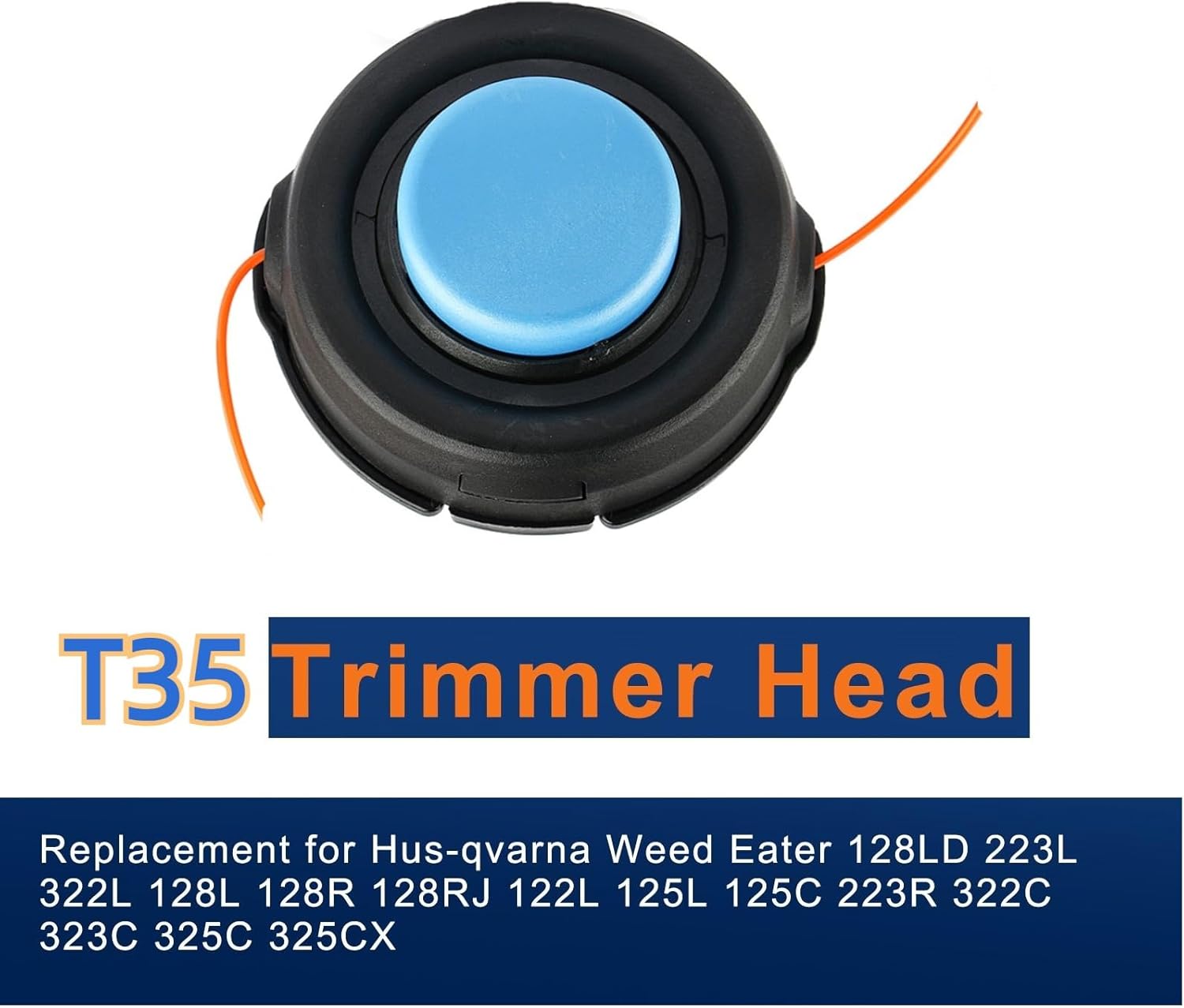 Paquete de 2 cabezales de recortadora T35 224L para Husqvarna Weed Eater 123L 128LD 223L 225L 232L 322L 324LX 325L 325LX 326LX 326LX 326LDX 322R