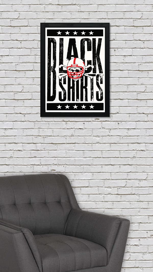 Nebraska Cornhuskers Gift – Blackshirts Letterpess Poster – Officially Licensed Art Print – 13×19″ – Husker Gift (No Frame)
