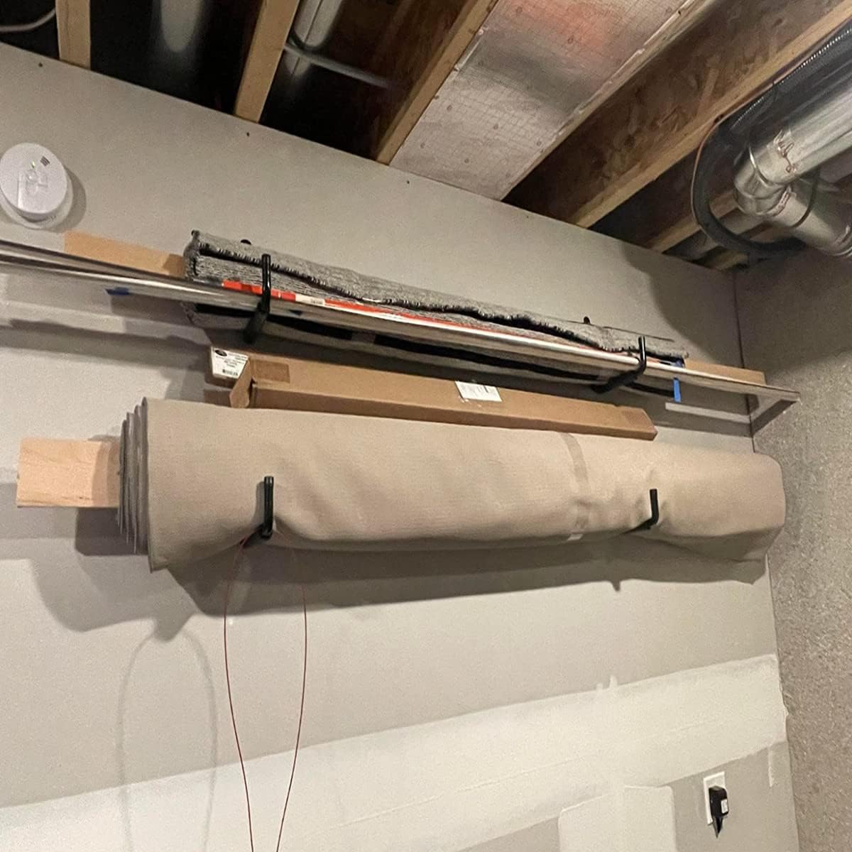 Ganchos para escaleras de almacenamiento de garaje, paquete de 6 perchas resistentes, estante de montaje en pared de 9.8 pulgadas con capacidad de
