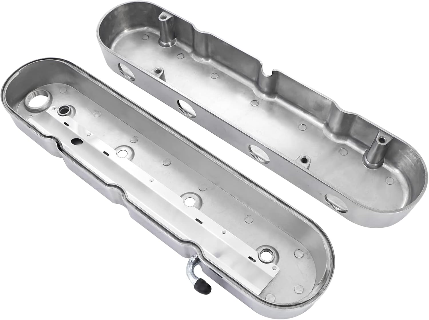 LS – Cubiertas de válvula de aluminio fundido con aletas y soportes de bobina compatibles con Che-vy Small Block SB V8 293 325 376 427 LS1 LS2 LS3