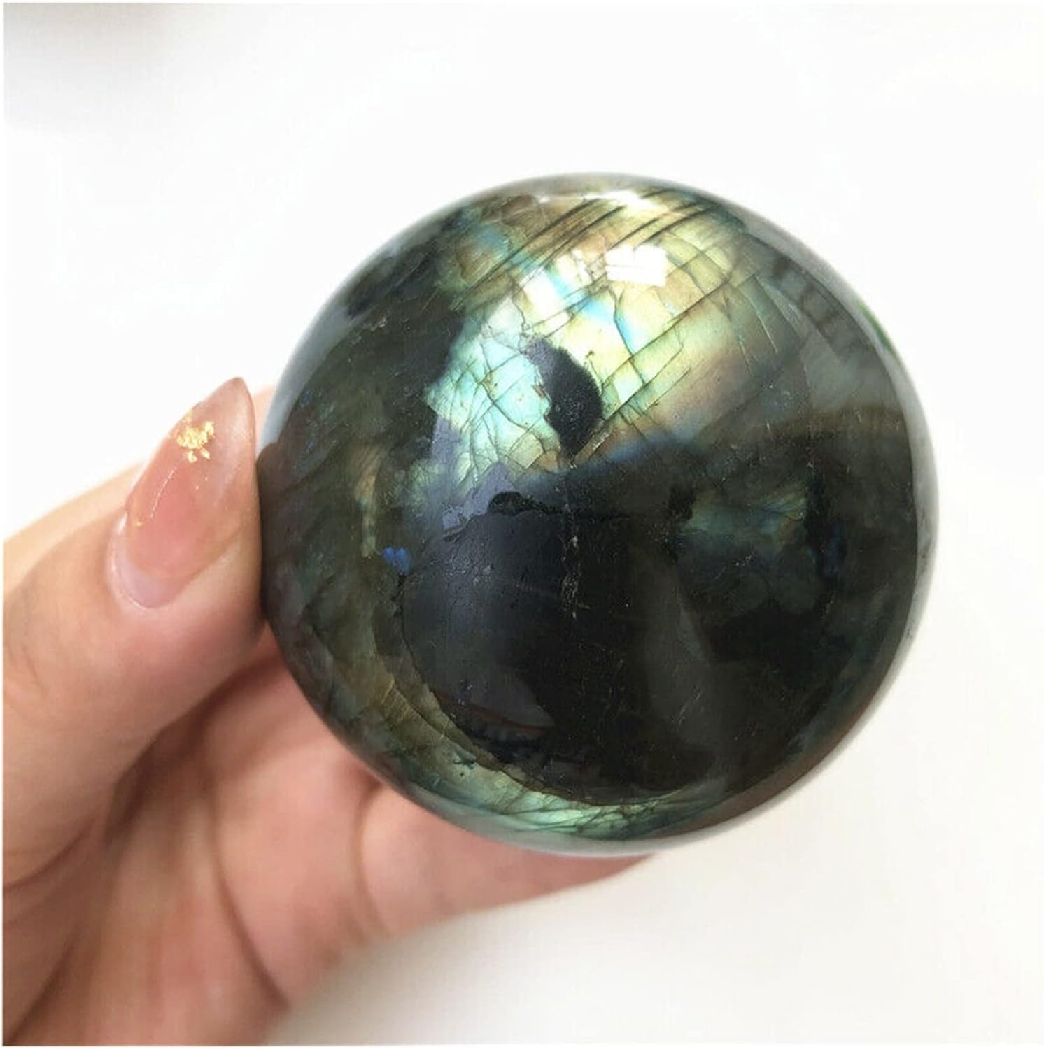 Labradorita esfera de cristal natural cuarzo piedras naturales y minerales piedras preciosas pedras para artesanato Reiki decoración (tamaño