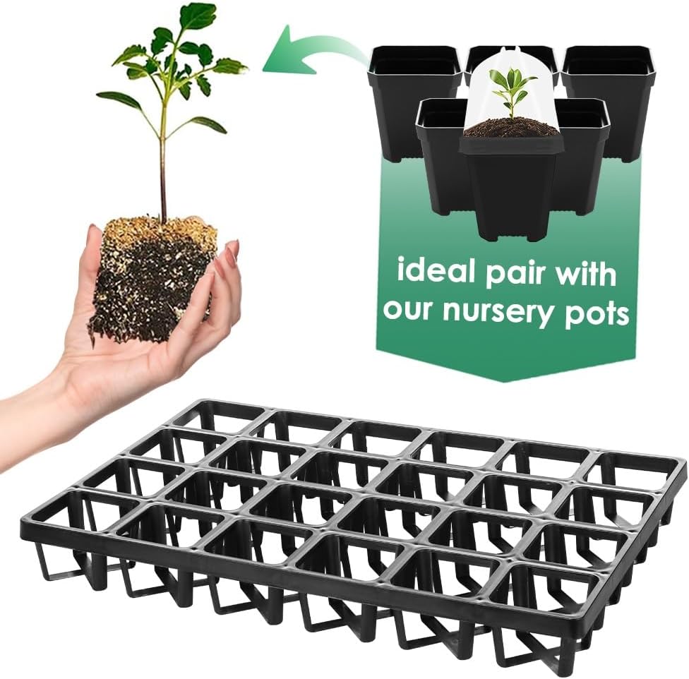 IGGRO – Paquete de 2 bandejas de inicio de semillas para macetas de vivero, 24 celdas de jardín de plantas de semillero, bandejas de cultivo de