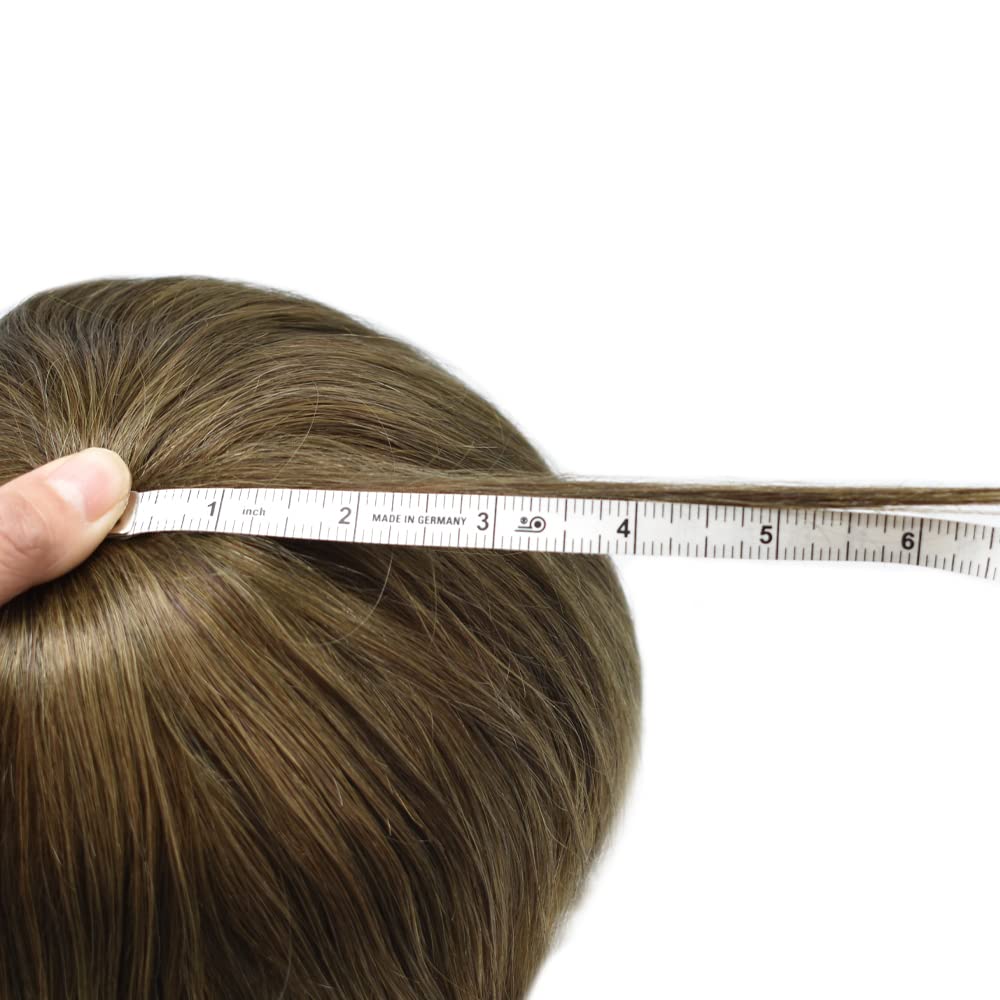 Toupee – Pieza de cabello humano real para hombres, sistema de reemplazo de cabello de piel de polietileno para hombres, piezas de cabello V-loop