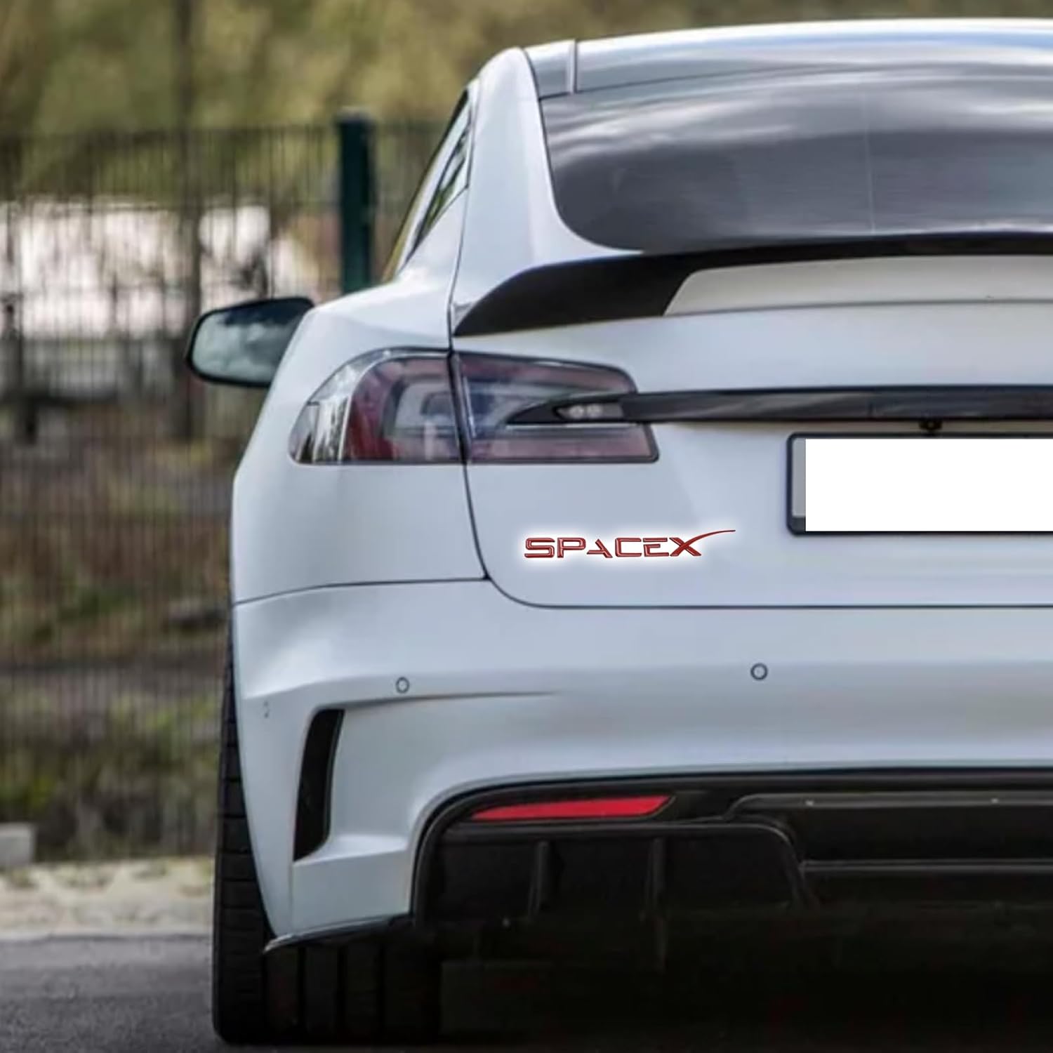 ONKENTET SpaceX – Adhesivo adhesivo para emblema compatible con Tesla Model 3, Modelo Y, Modelo X Model S, Semi Cybertruck Space X, accesorios