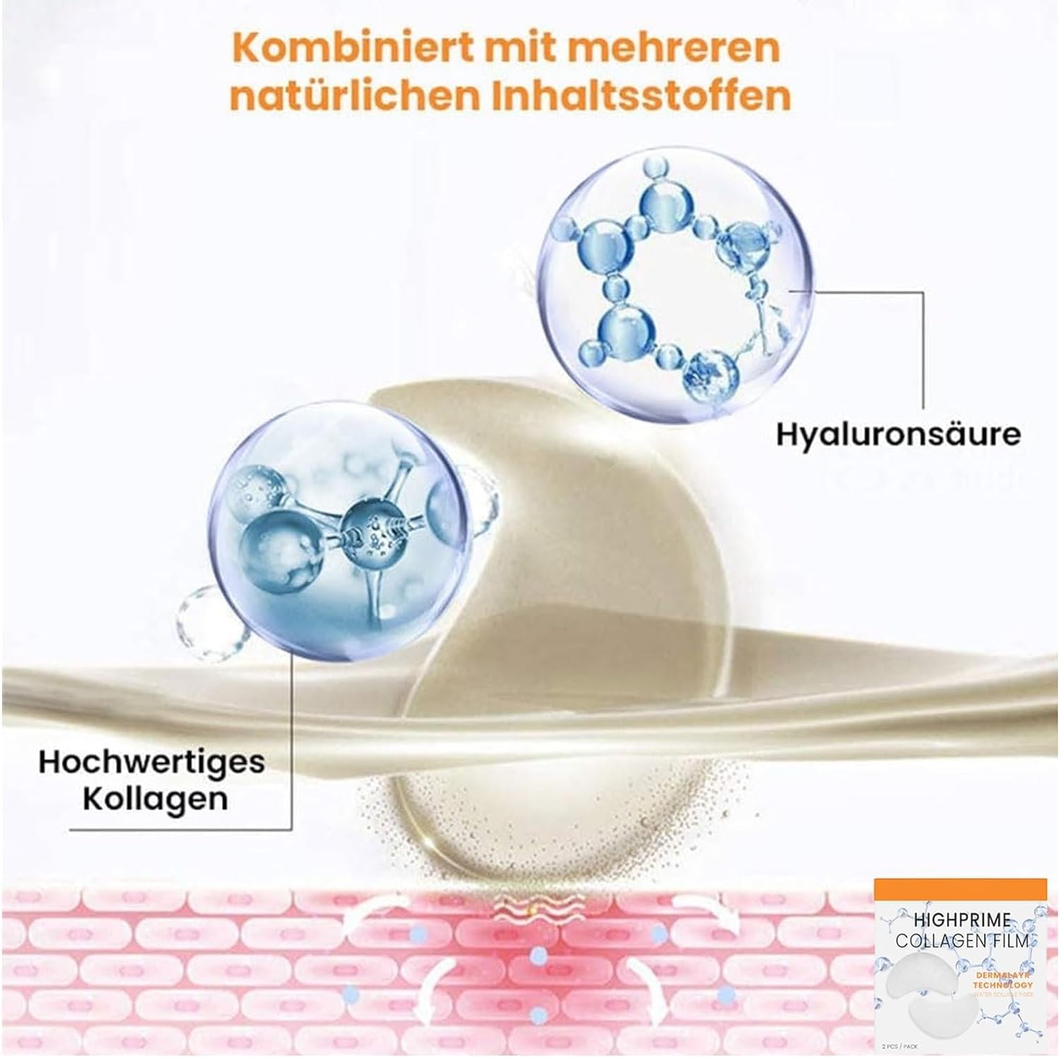 DENGWANG Película de colágeno soluble de tecnología coreana, película de colágeno de alta calidad y niebla, kit de película de colágeno Highprime y
