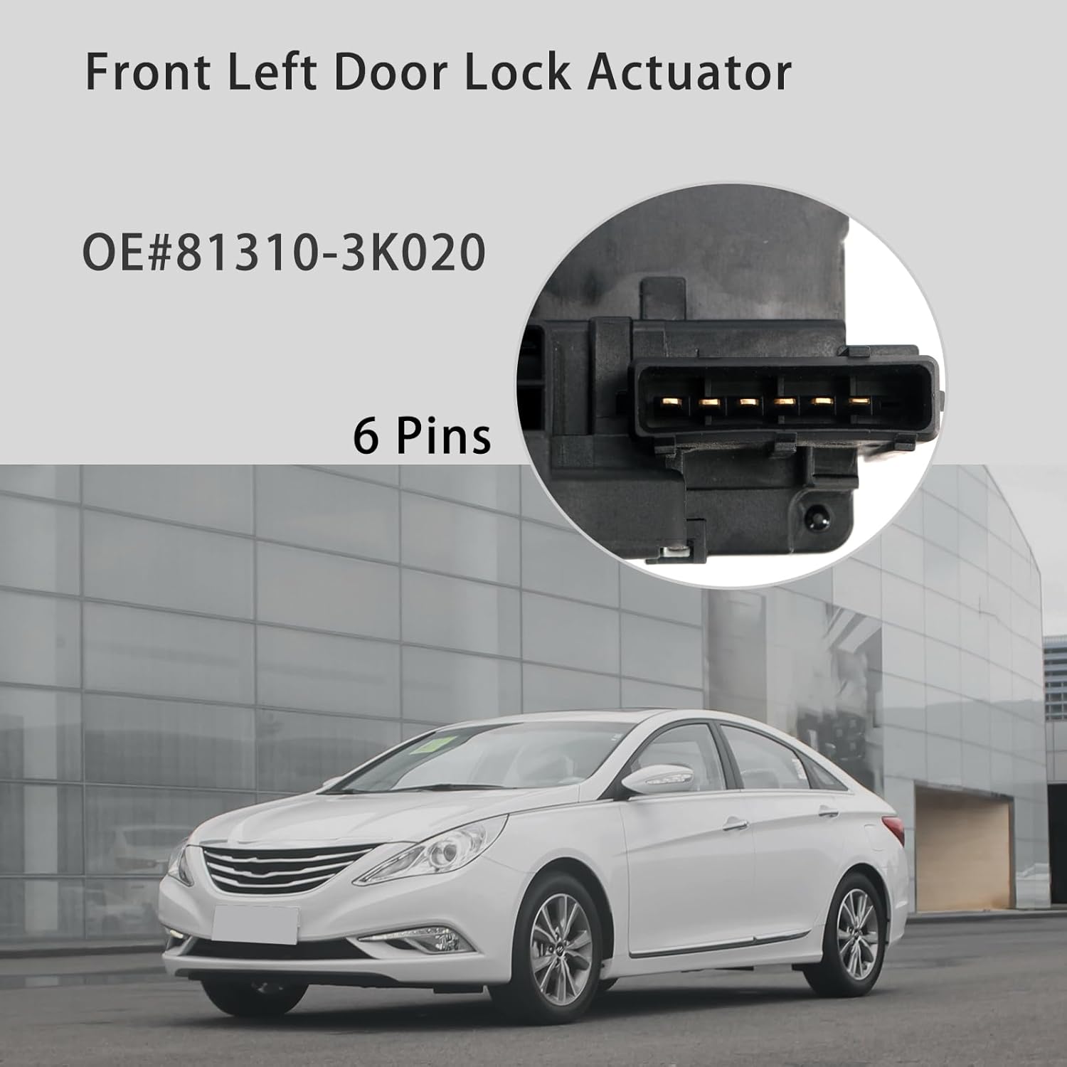 Actuador de cerradura de puerta delantera izquierda del lado del conductor de la puerta del pestillo para Hyundai Sonata 2006-2007 puerta