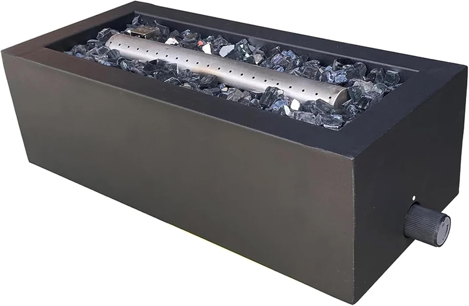 Chimenea rectangular de gas propano sin humo de 14 pulgadas de acero 10K BTU para exteriores, para patios, terrazas y porches, color negro