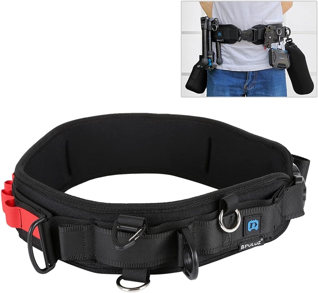 PULUZ Cinturón de cintura multifunción para cámaras SLRDSLR, correa de cintura ajustable para cámara con gancho para colgar accesorios de