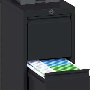 Aobabo Archivador vertical de 2 cajones, gabinete de archivos de oficina con cerradura de metal, archivadores para tamaño A4 cartalegal, debajo del Aobabo Archivador vertical de 2 cajones, gabinete de archivos de oficina con cerradura de metal, archivadores para tamaño A4 cartalegal, debajo del
