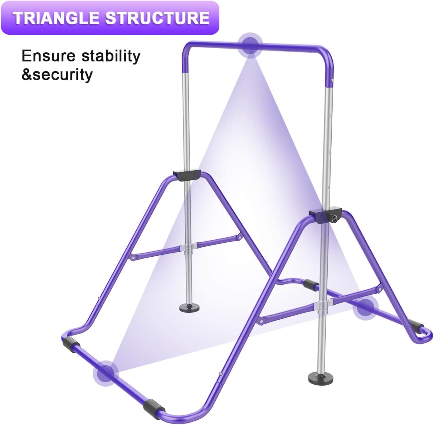 Barras de gimnasia para niños con altura ajustable, barra de entrenamiento de gimnasia plegable, barra horizontal expandible junior para el hogar