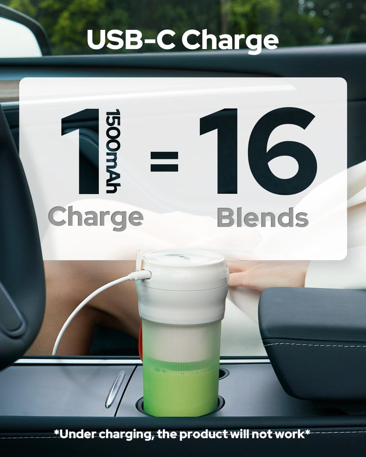 Licuadora portátil, licuadora portátil inalámbrica recargable para batidos y licuados, mini licuadora sin BPA de 10.5 onzas, 30 vatios, taza de