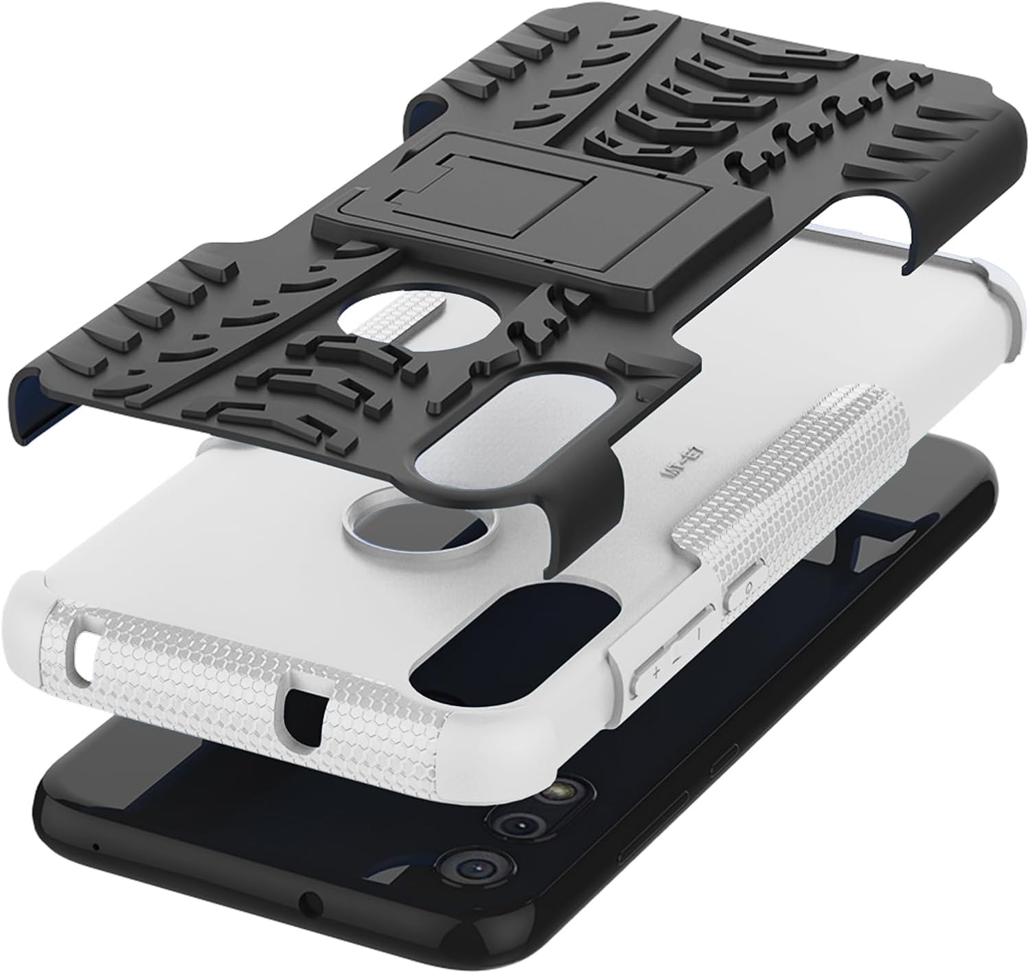 Asuwish Funda de teléfono para Moto E 2020 Motorola E7 con protector de pantalla y soporte delgado, híbrida, resistente, funda protectora para