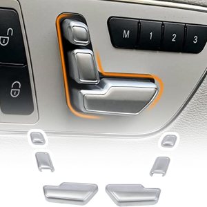 Ajuste para la cubierta del botón de ajuste del asiento de la puerta de Mercedes Benz, calcomanías de botones de ajuste de asiento para clase B Ajuste para la cubierta del botón de ajuste del asiento de la puerta de Mercedes Benz, calcomanías de botones de ajuste de asiento para clase B