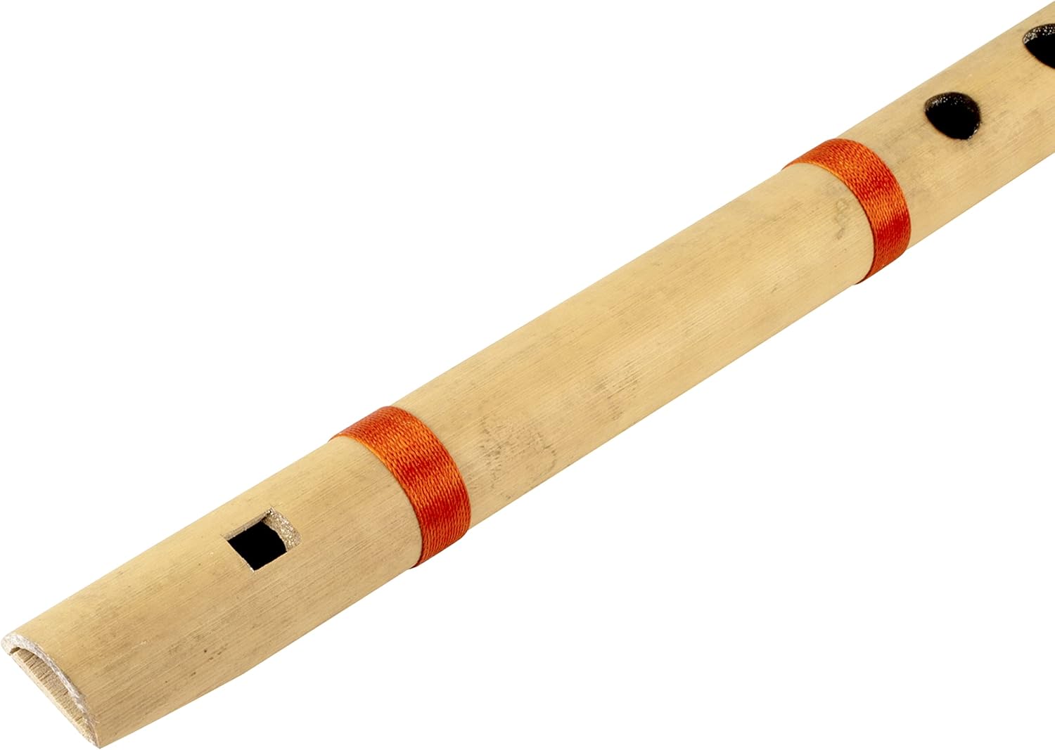 Flauta de bambú de madera india auténtica de 14 pulgadas en clave “B”, grabador de instrumentos musicales de viento de madera, Bansuri tradicional,