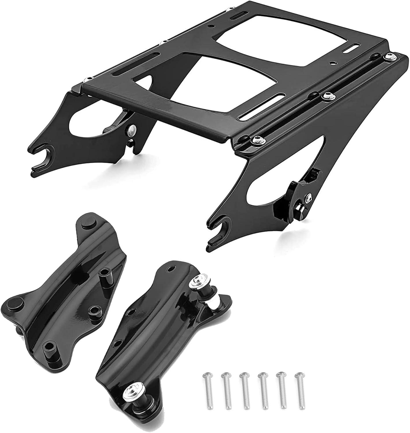 WeiSen Two-Up Tour Pack portaequipajes de montaje en maletero desmontable y kit de herramientas de acoplamiento compatible con Harley Touring Road