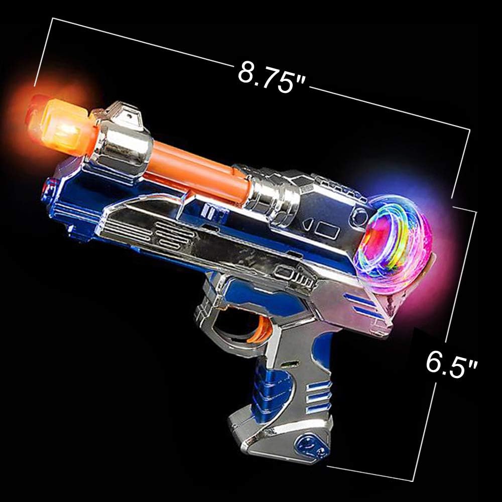 ArtCreativity Super Spinning Space Blaster – Juego de pistola de juguete con LED intermitentes y efectos de sonido, juego de 2, pistolas de juguete