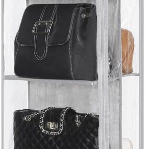 Remittur Organizador de bolso colgante de 8 rejillas en 1 paquete con cremalleras dobles, organizador de bolso visible para armario, soporte de Remittur Organizador de bolso colgante de 8 rejillas en 1 paquete con cremalleras dobles, organizador de bolso visible para armario, soporte de