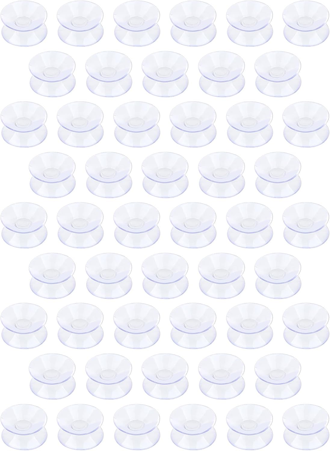 Pawfly Paquete de 50 ventosas de doble cara de 1.2 pulgadas, ventosas de plástico PVC transparente para espejo de mesa de vidrio