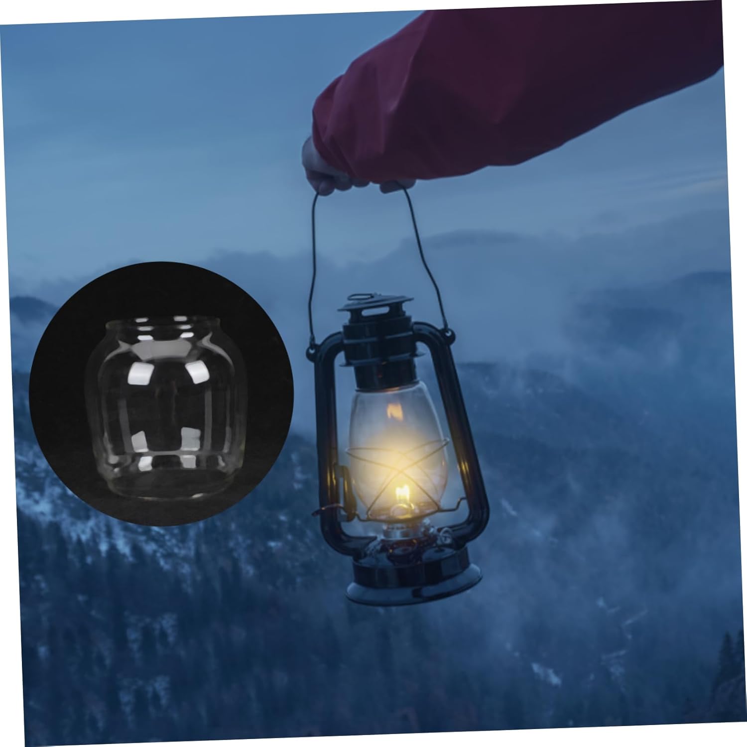 Uonlytech 2 piezas de lámpara de cristal de granero pantalla colgante pantalla lámpara de cristal chimenea lámpara de cristal pantalla reemplazo