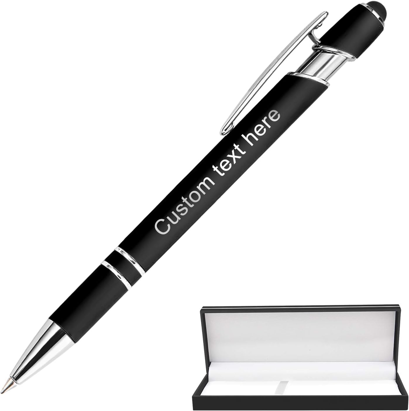 Bolígrafos personalizados a granel con punta de lápiz capacitivo, bolígrafos personalizados de 0.020 in con nombre, logotipo o mensaje grabado,