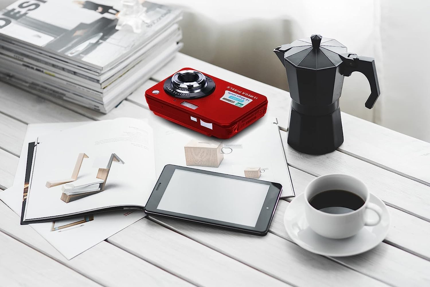 Kit de cámara digital de megapíxeles de 18 MP con pantalla LCD de 2.7 pulgadas, batería recargable, tarjeta SD de 32 GB, soporte para tarjetas,