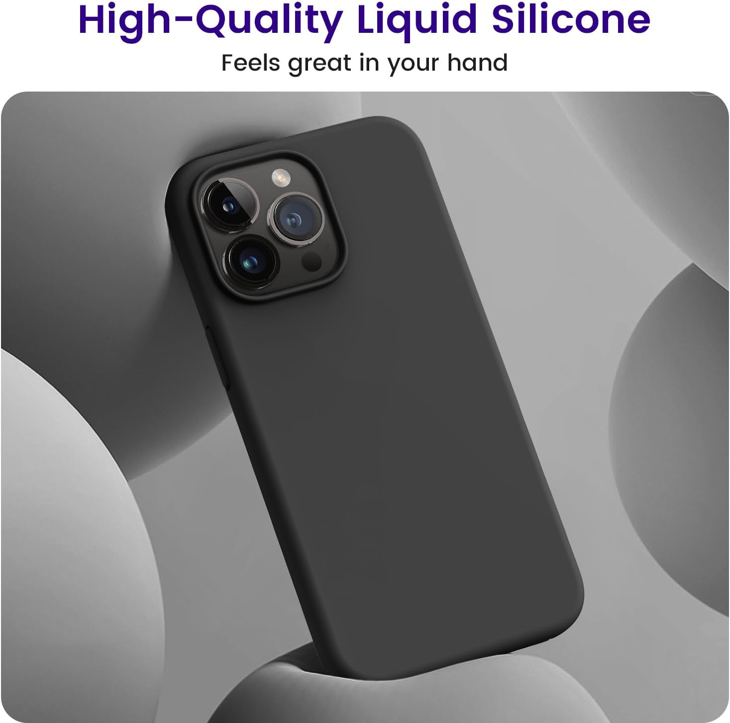 OTOFLY Diseñada para iPhone 15 Pro, funda delgada de silicona a prueba de golpes para iPhone 15 Pro (6.1 pulgadas), color negro