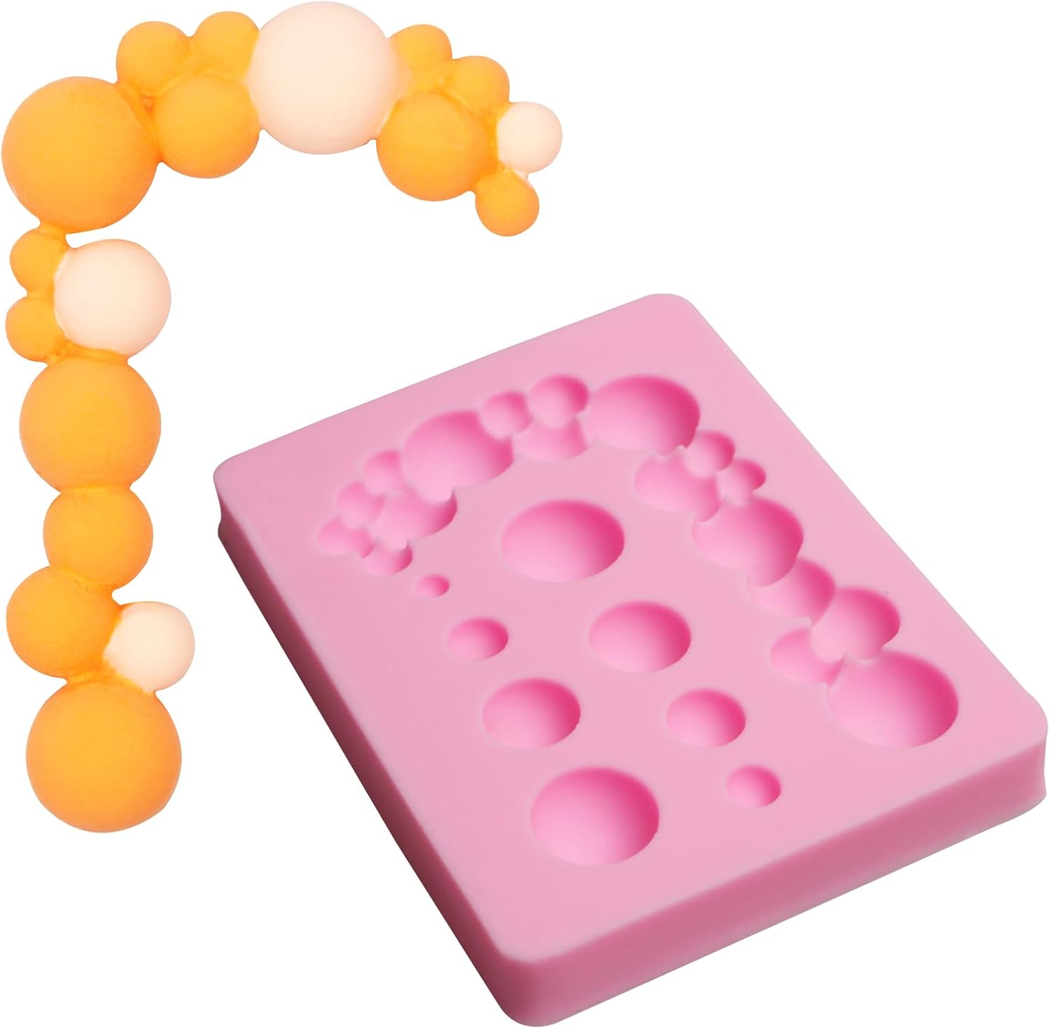 Molde de fondant de perlas 3D, 2 unidades, moldes de silicona de chocolate semiesferas para decoración de pasteles, dulces, azúcar, cupcakes,