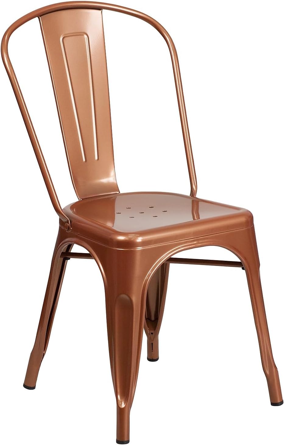 Flash Furniture – Silla apilable de metal para interior y exterior, Metal, Cobre
