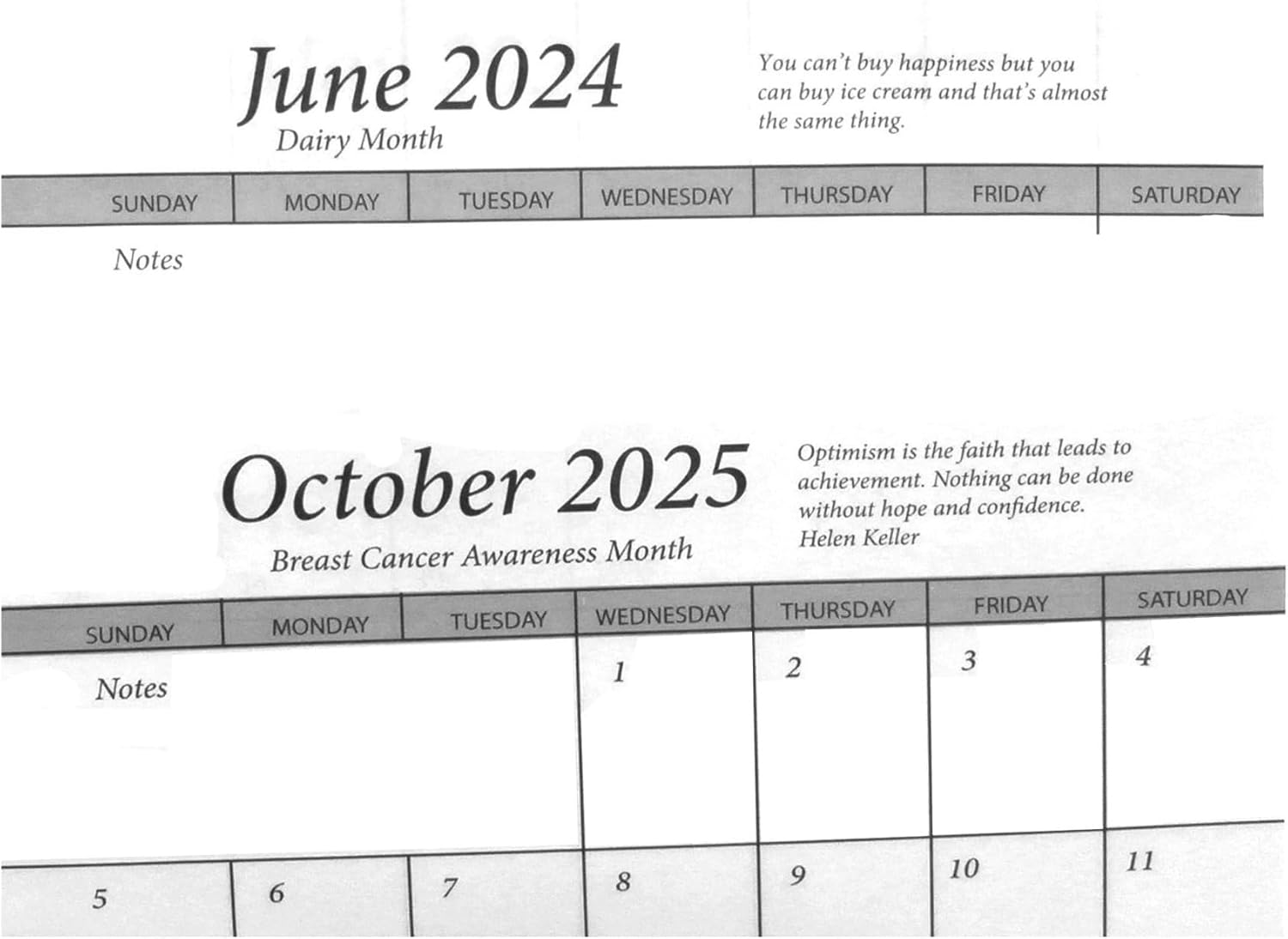 Calendario de bolsillo con purpurina brillante de 2 años 2024 2025 con bloc de notas (ciruela gato gatito)