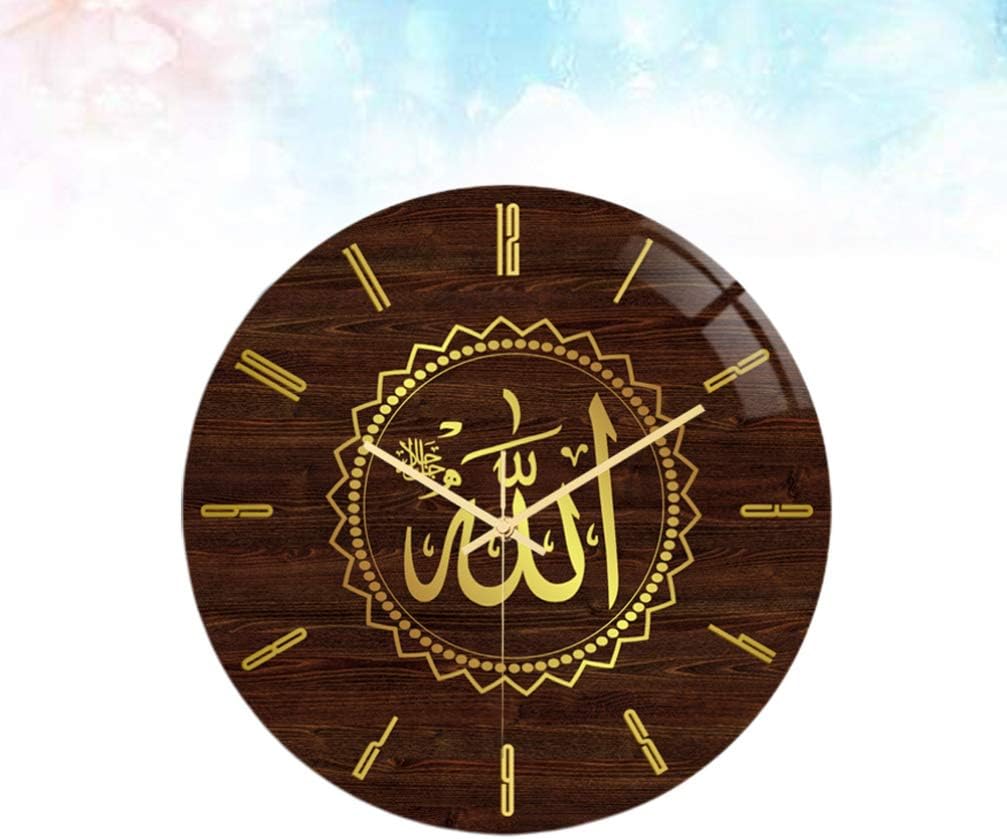 Reloj de pared musulmán Eid Al-Fitr de acrílico, estilo vintage, para uso doméstico, dormitorio, sala de estar, arte de fácil lectura, reloj de