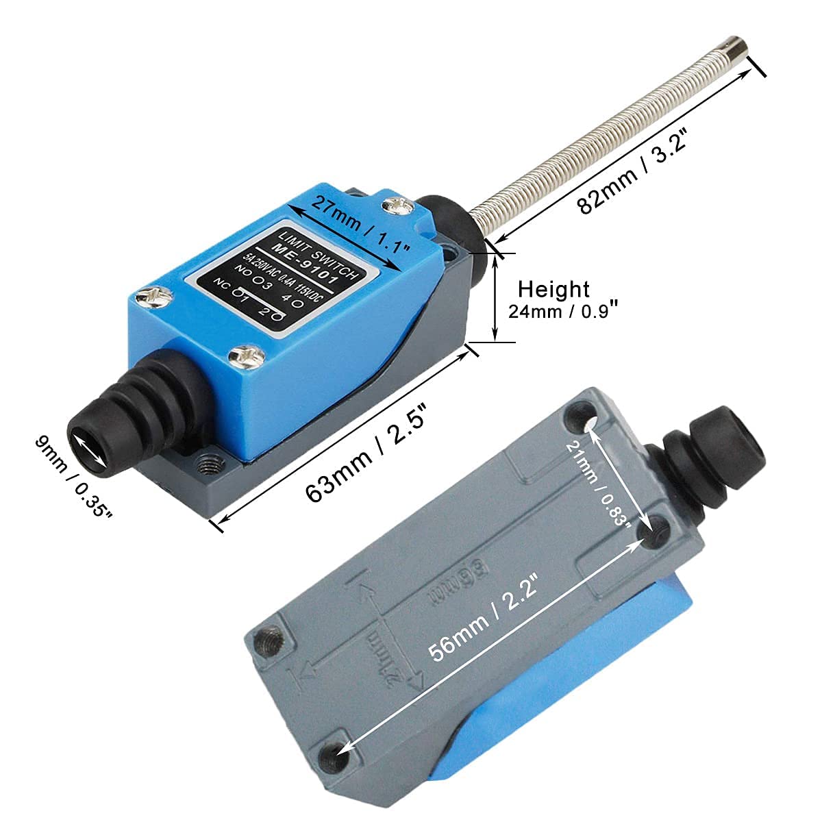 yusheng – Interruptor de límite momentáneo ME-9101, 5 piezas, interruptor de límite momentáneo, interruptor de límite momentáneo, molino NC-NO CNC