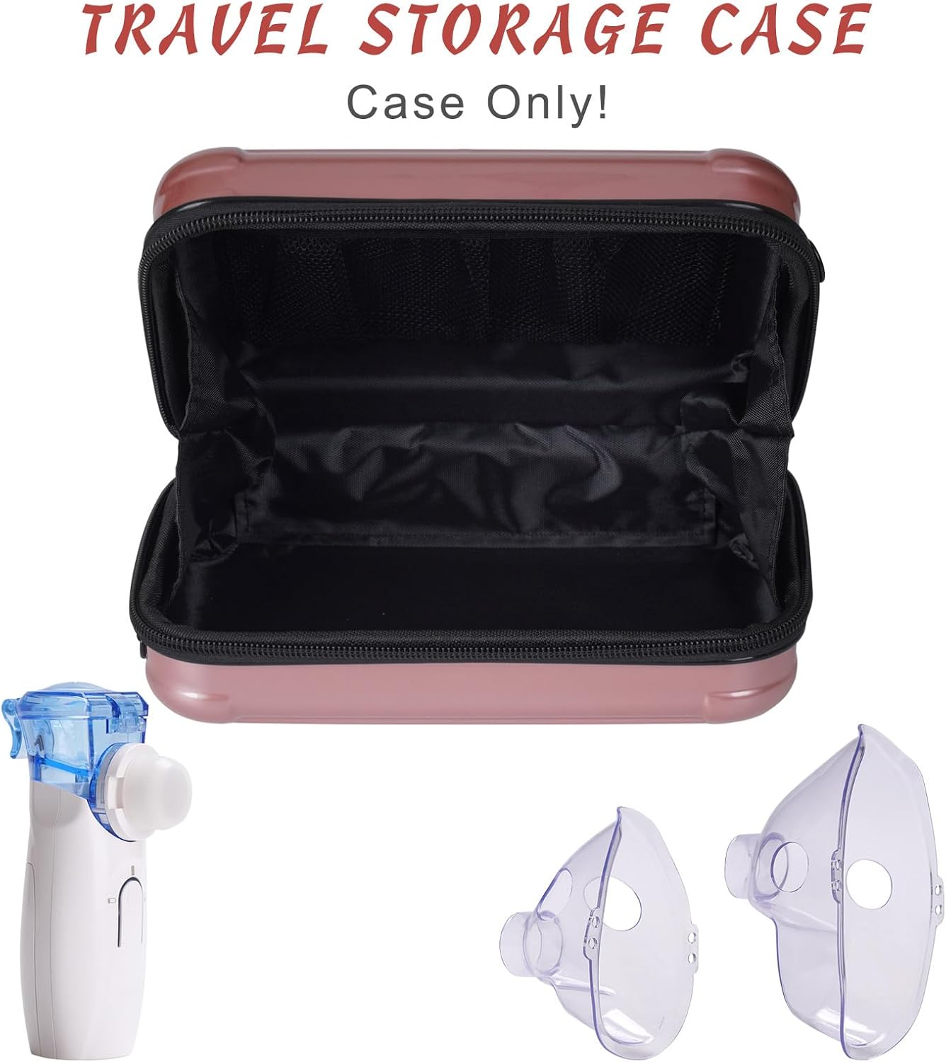 Estuche rígido de viaje para nebulizador portátilinhalador de asma, espaciador inhalador para adultos y niños, funda de transporte con cuerda