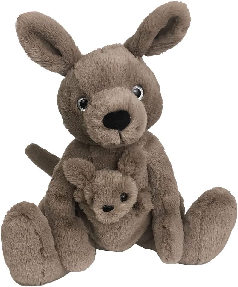 PLUSH TOYS WONDERLAND Kit & Kai Kangaroos – Animal de peluche, canguro abrazable de 16 pulgadas con Kai en bolsa, regalo de peluche para niños,