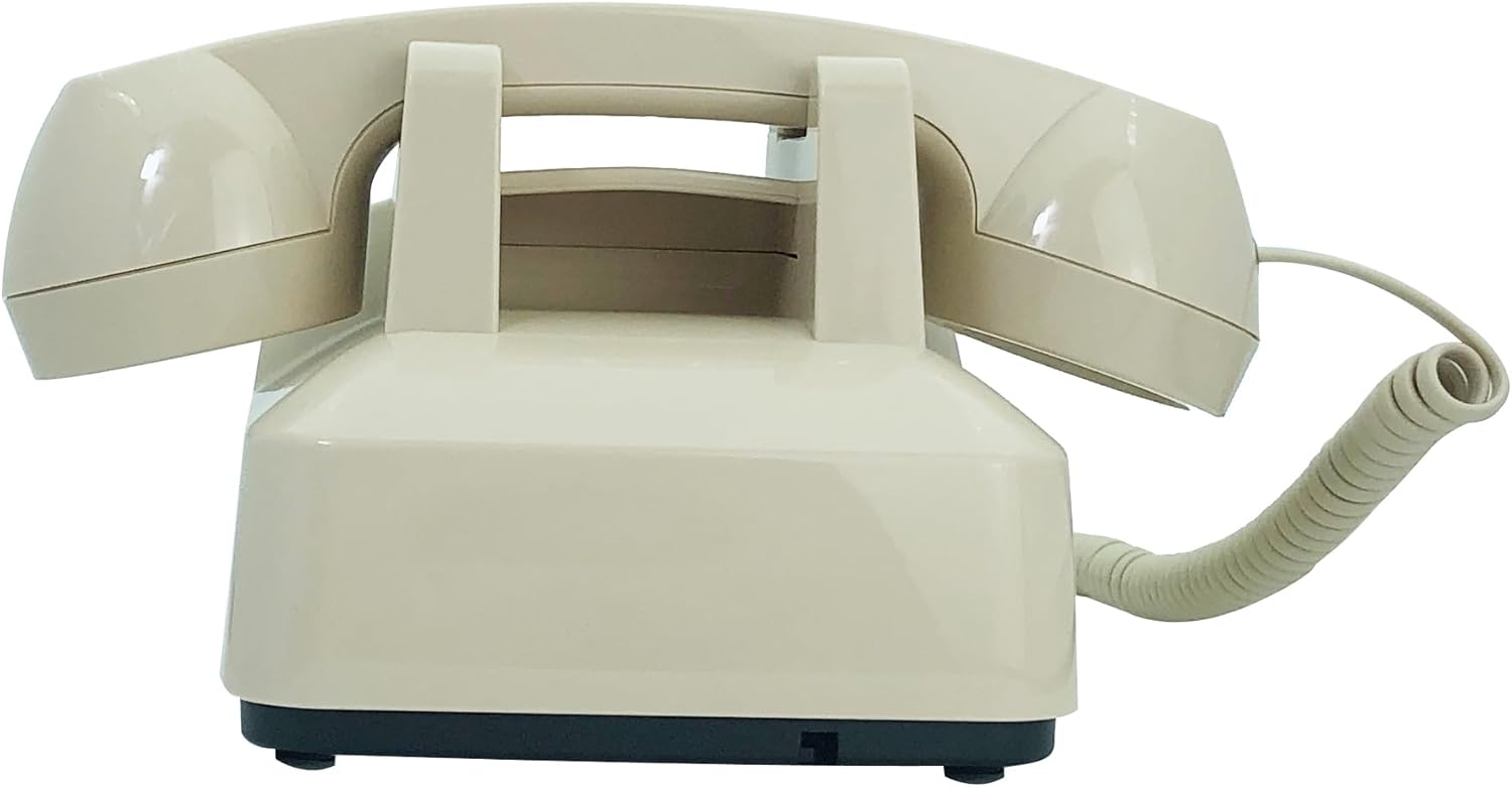 TelPal Teléfono fijo para el hogar, teléfono de casa retro de la vieja moda, teléfono con cable manos libres con teclado giratorio,