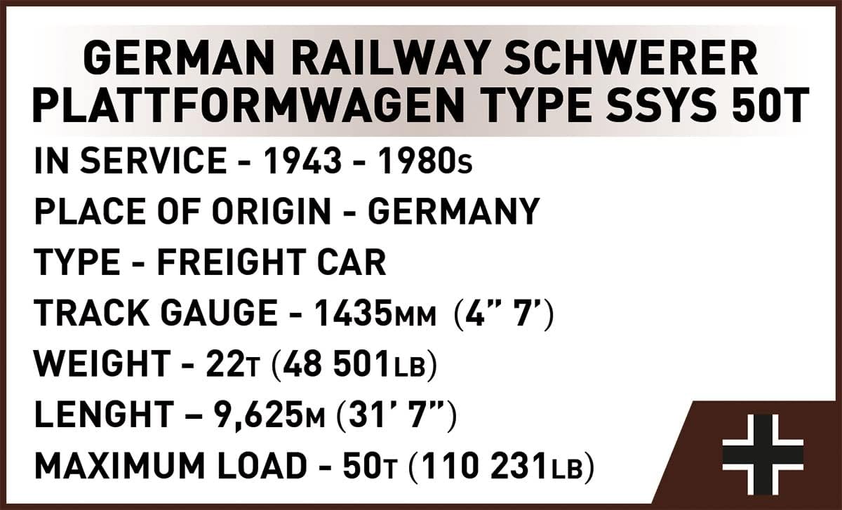 COBI Colección Histórica Segunda Guerra Mundial Schwerer Plattformwagen Tipo Ssys