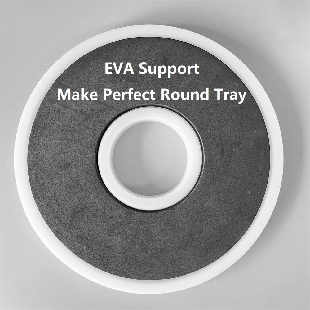 Silicone Molds Tray, Round Plate Silicone Casting Mould Tray with Grooves, Decorative Tray Moulds for Resin, Resin Moulds, Concrete Moulds (30 x 2