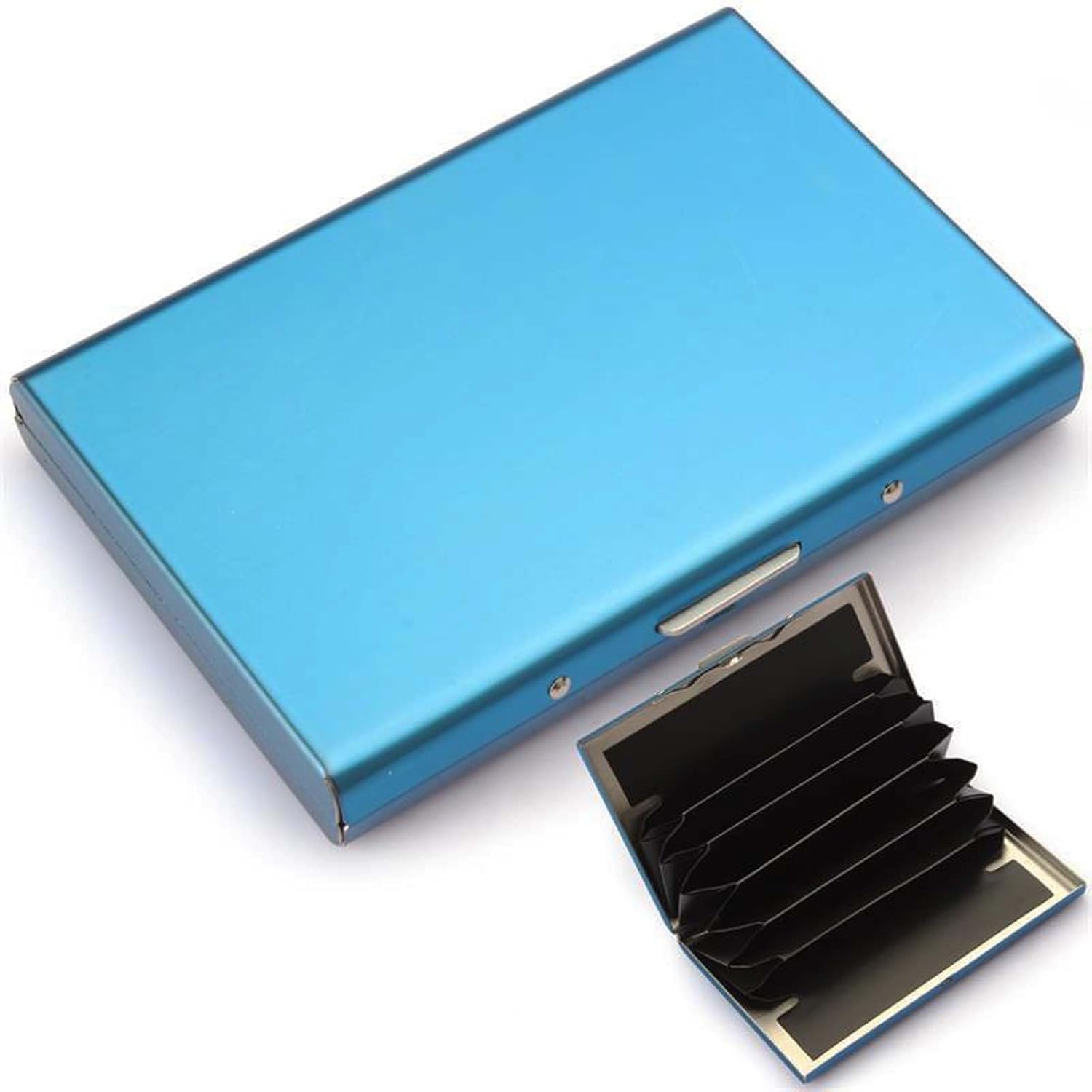 Soporte para tarjetas de crédito, fundas protectoras de bloqueo RFID, cartera de metal para tarjetas de crédito, soporte para tarjetas de visita
