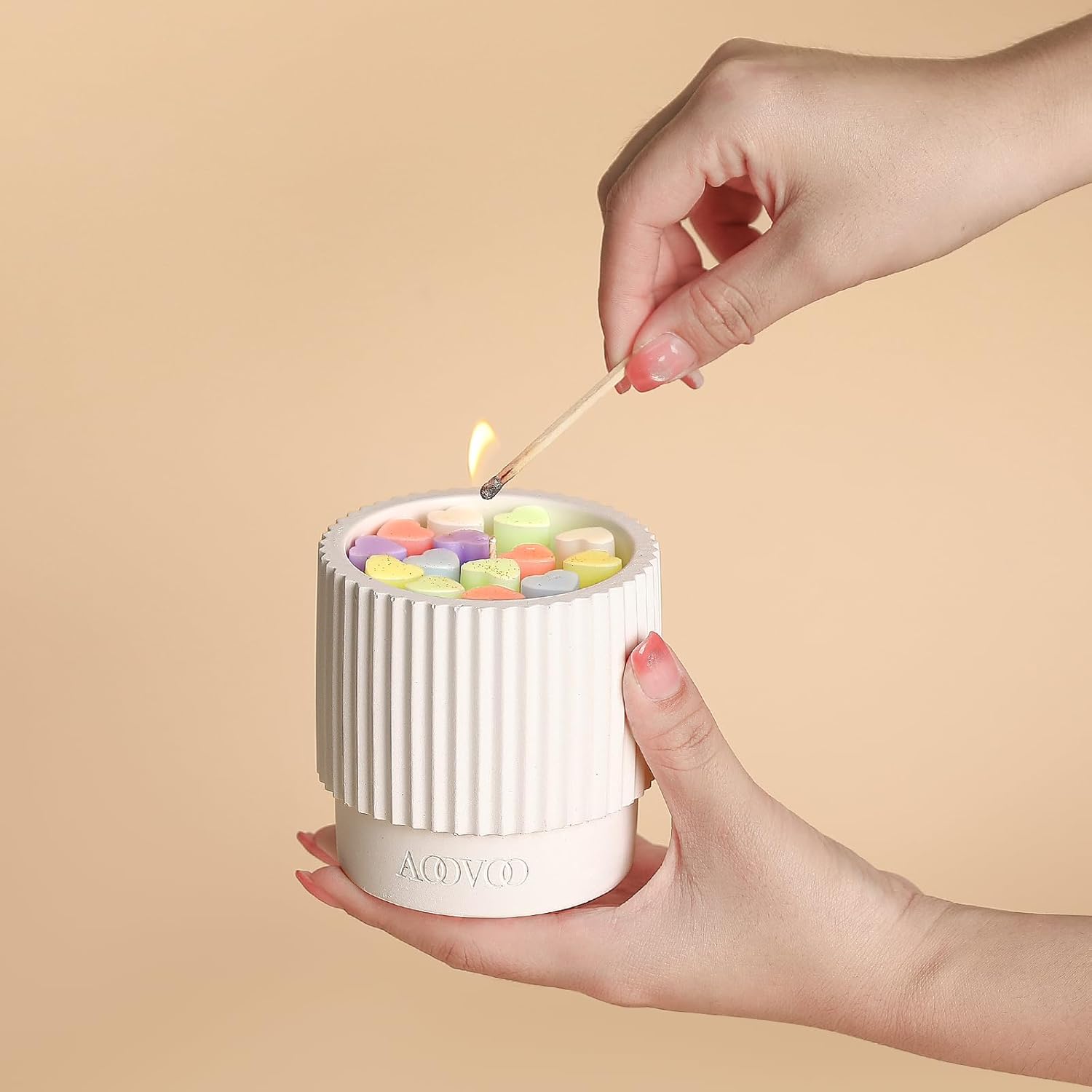 AOOVOO Velas blancas perfumadas para el hogar, vela estética de lujo, hecha a mano, velas perfumadas de lavanda, regalos para mujeres y hombres,