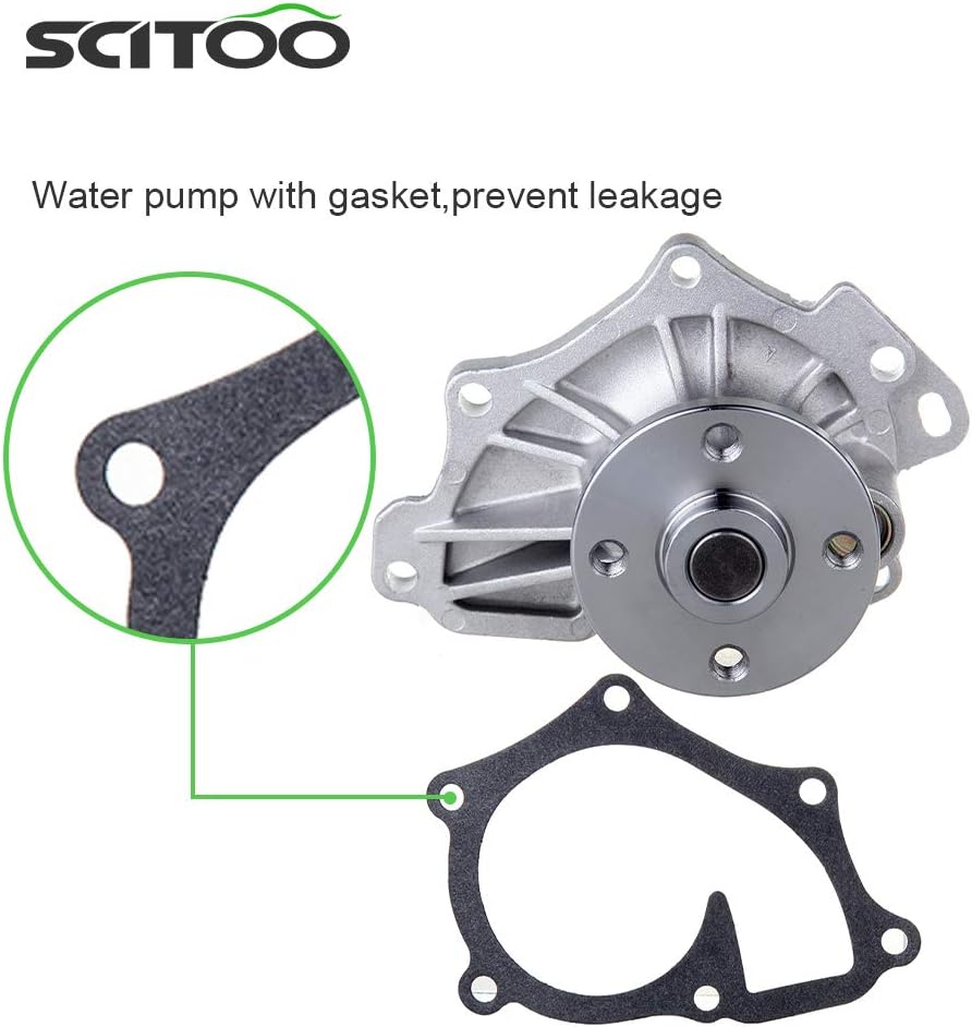 SCITOO 170-2470 Bomba de agua del motor con junta para Scion para Toyota xB Camry Matrix tC Corolla RAV4 Solara Highlander 2.4L 2.0L