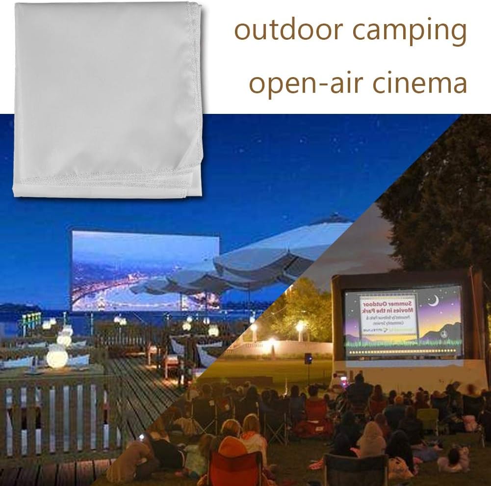 QANYEGN Pantalla de proyección blanca de 60 a 120 pulgadas, pantalla de cine plegable sin arrugas 169, pantalla de película HD portátil para cine en