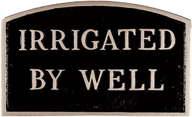 Montague Metal Products SP-21S-BS Irrigated by Well Arch Statement Plaque, estándar, negro y plateado