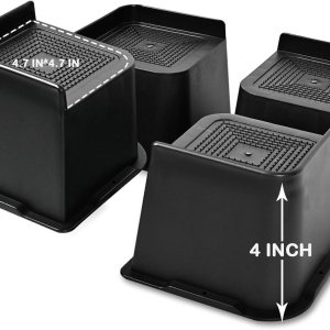 Elevadores de cama resistentes de 4 pulgadas, elevadores de muebles con plástico duradero, elevadores de cama de gran tamaño que soportan hasta Elevadores de cama resistentes de 4 pulgadas, elevadores de muebles con plástico duradero, elevadores de cama de gran tamaño que soportan hasta