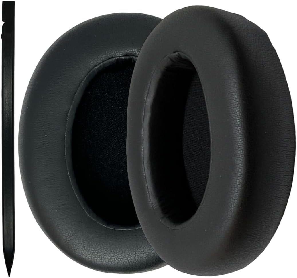 Almohadillas de repuesto para auriculares Sony WH-XB910N WHXB910N WHXB910N de piel sintética suave de espuma viscoelástica, color negro, par con